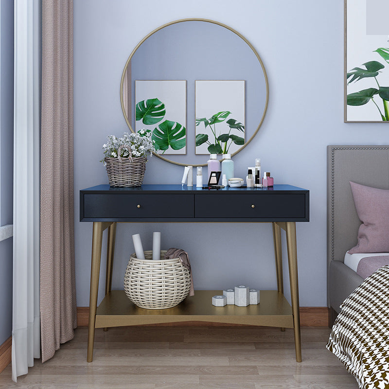 17.71" Wide Makeup Counter with Mirror Vanity Tables with 2 Storage Drawers