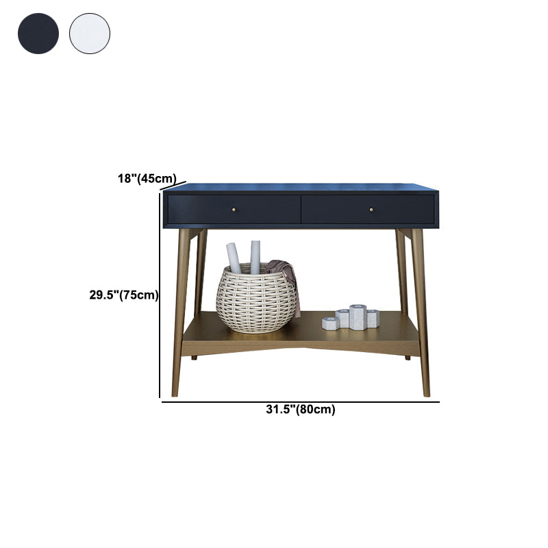 17.71" Wide Makeup Counter with Mirror Vanity Tables with 2 Storage Drawers