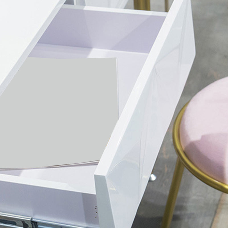 15.74" Wide White Gold Makeup Counter Glam Vanity Tables with Drawers