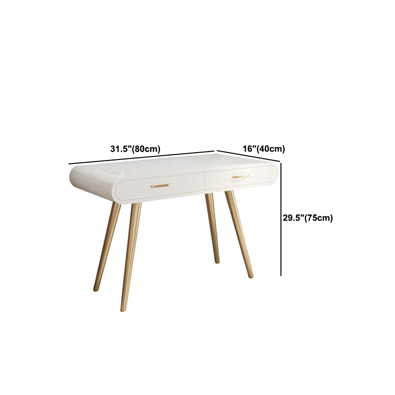 White Gold Makeup Counter with Drawer 15.74" Wide Glam Vanity Tables for Bedroom