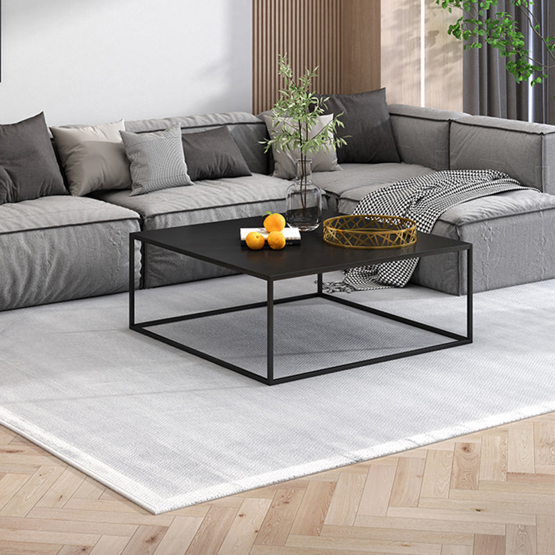 Mid-Century Modern Square Cocktail Table Iron Frame 1 Single Coffee Table - 15.75" H