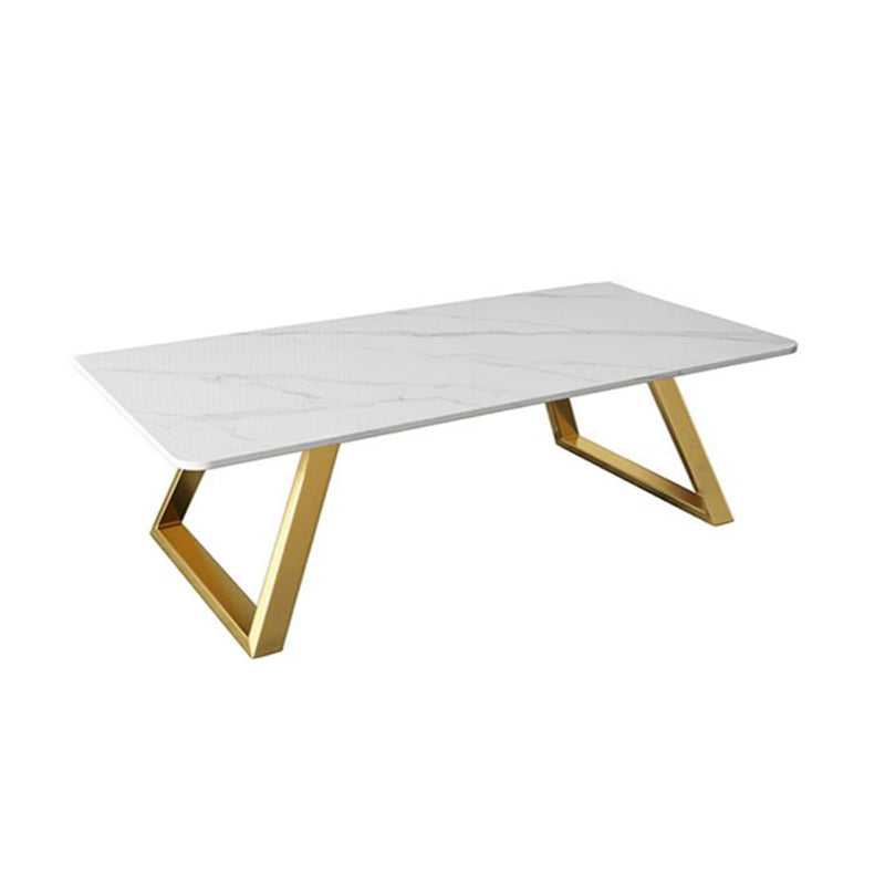 Rectangular Slate Coffee Table Glam 17.7" H Sled Cocktail Table
