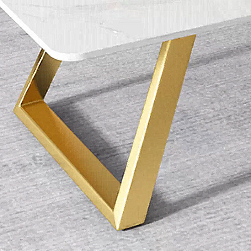 Rectangular Slate Coffee Table Glam 17.7" H Sled Cocktail Table