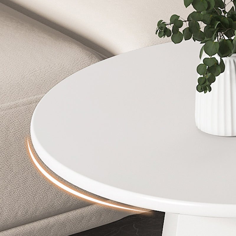 Round Metal Coffee Table Set Pedestal Simple Cocktail Table for Living Room