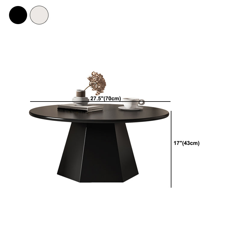 Round Metal Coffee Table Set Pedestal Simple Cocktail Table for Living Room