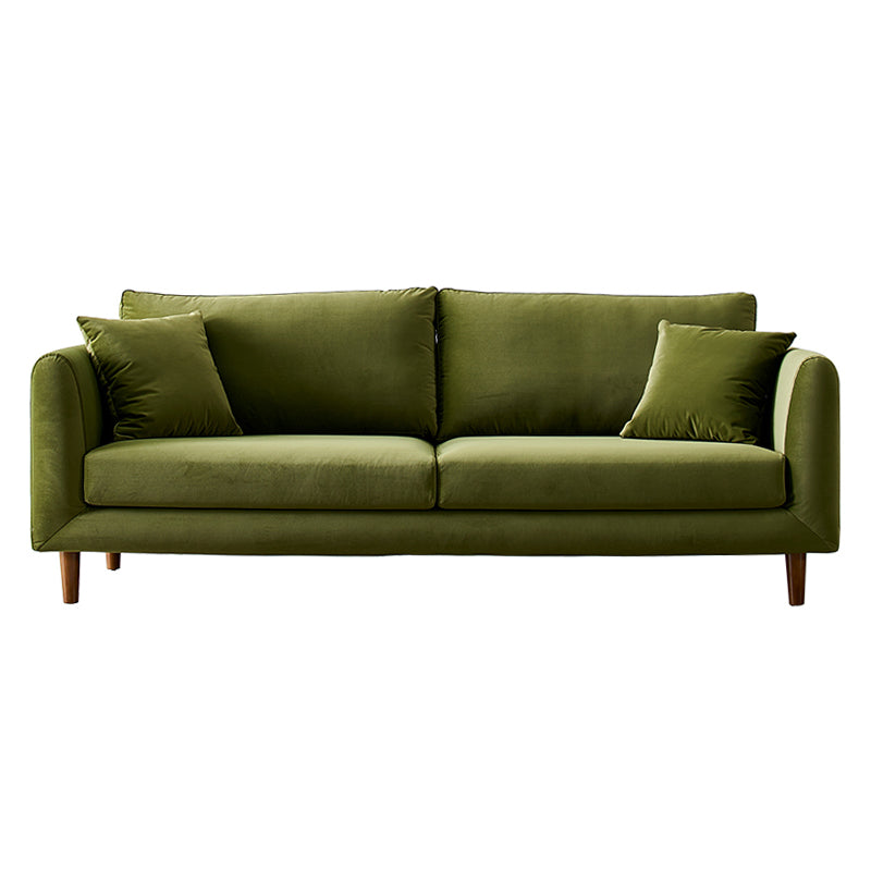 33.46" H Contemporary Velvet Square Arm Sofa with Pillows for Living Room