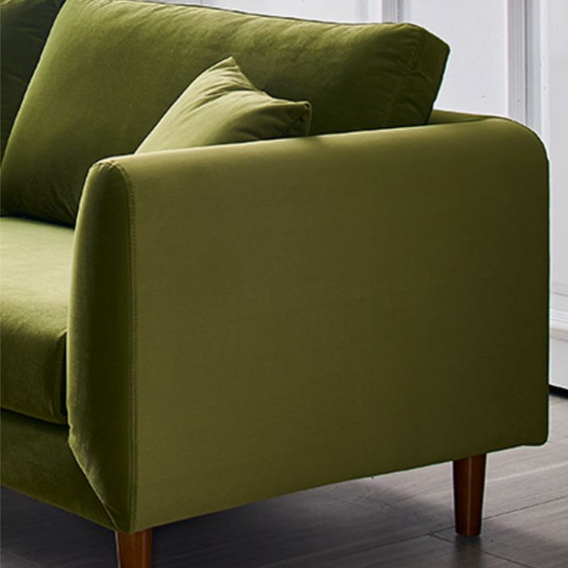33.46" H Contemporary Velvet Square Arm Sofa with Pillows for Living Room