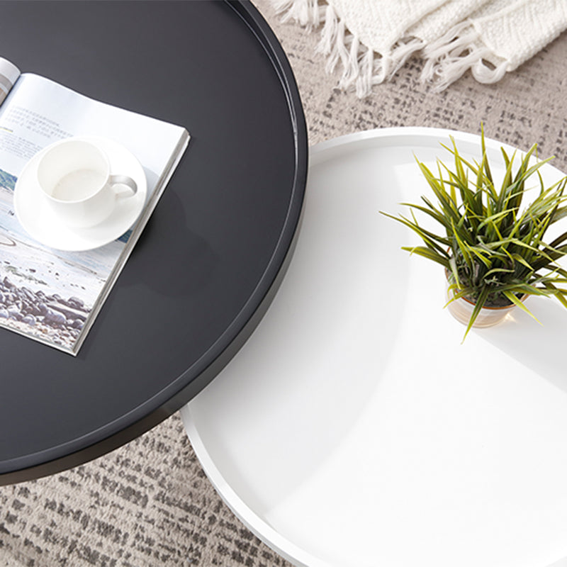 Modern Round Wooden Cocktail Table 3 Legs Tray Top Coffee Table