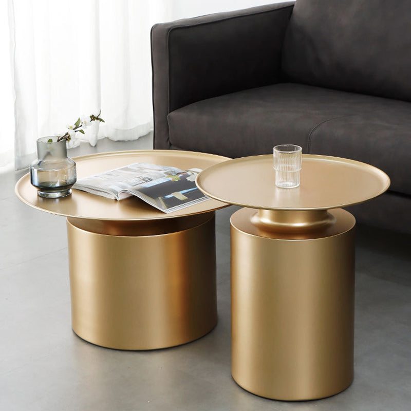 Tray Top Metal Coffee Table Mid-Century Modern Pedestal Cocktail Table