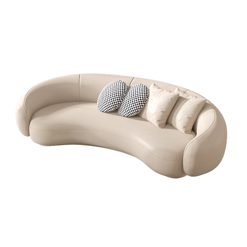 25.6" H Contemporary Faux Leather Curved Sofa for Living Room