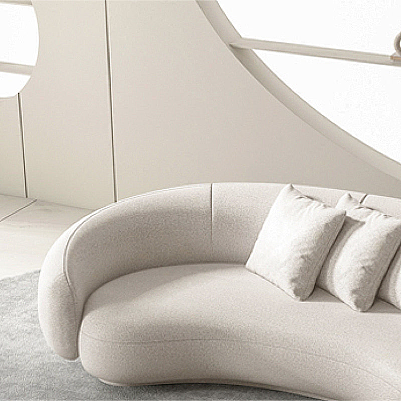 25.6" H Contemporary Faux Leather Curved Sofa for Living Room