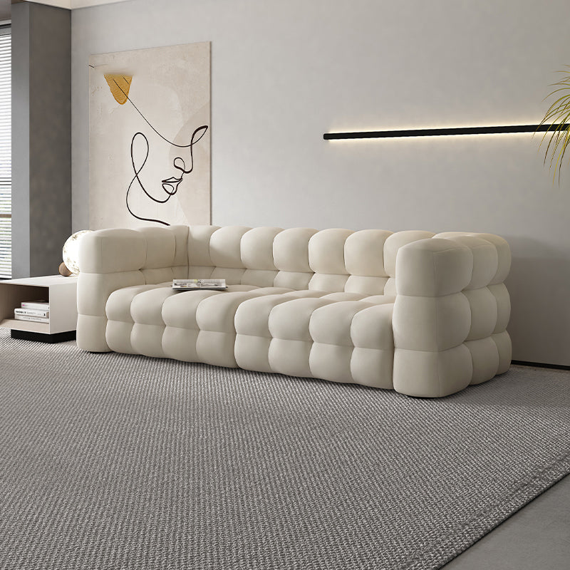 Contemporary 26.77" H Biscuit Back Tuxedo Arm Sofa for Living Room