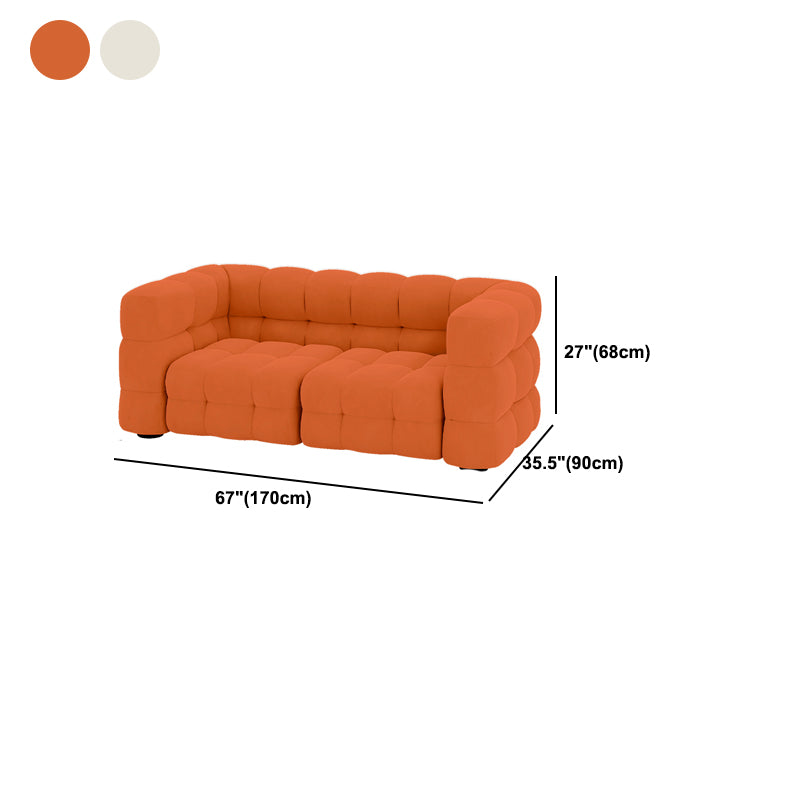 Contemporary 26.77" H Biscuit Back Tuxedo Arm Sofa for Living Room