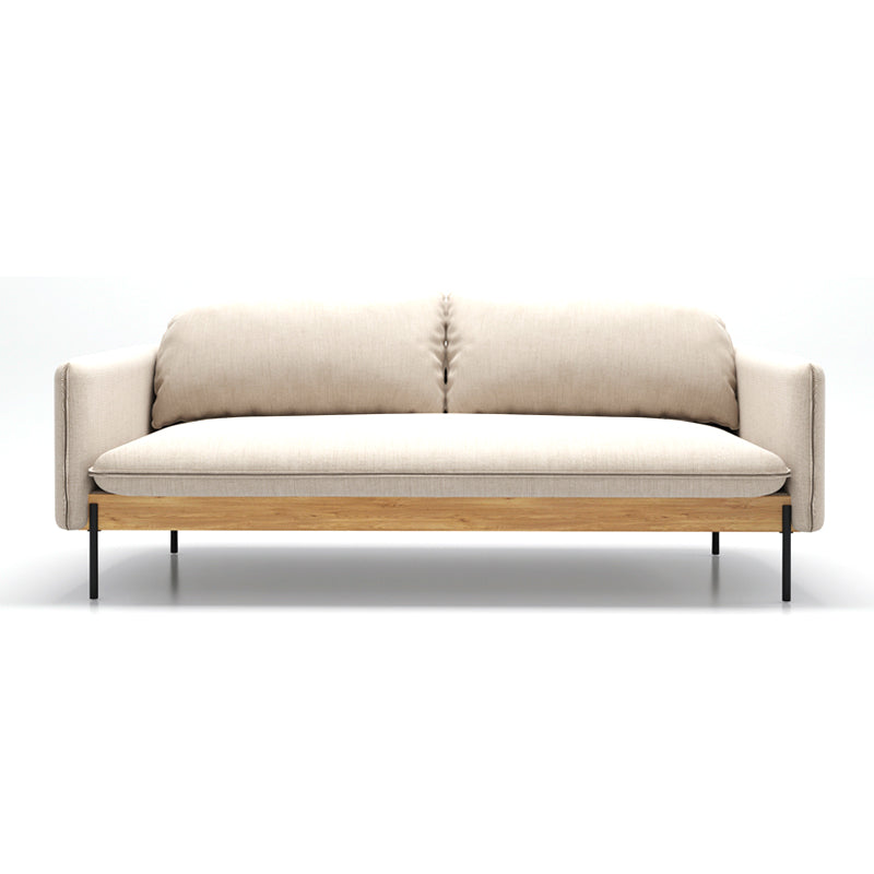 31.5" H Contemporary Solid Color Linen Square Arm Sofa for Living Room