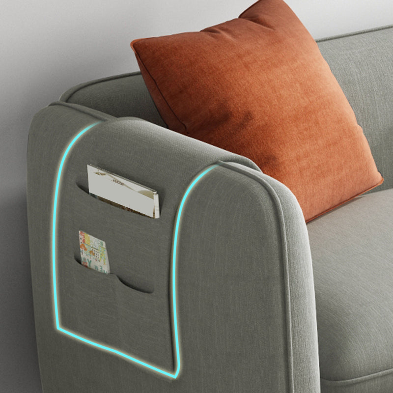 29.92 " H Contemporary 3-seater Cotton Blend Square Arm Sofa