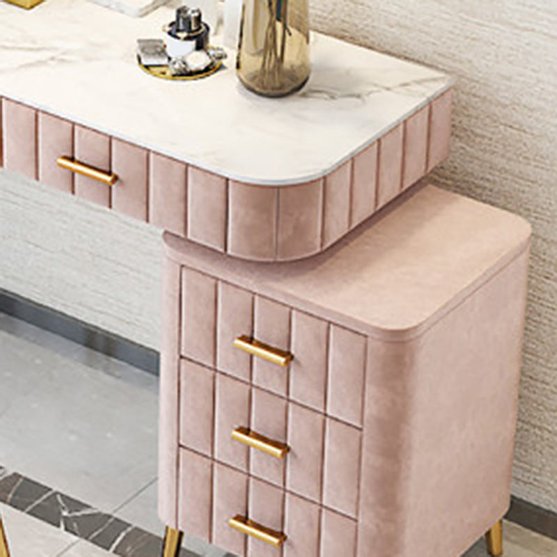 15.74" Wide Vanity Set with 5 Storage Drawers Marble Make-up Vanity