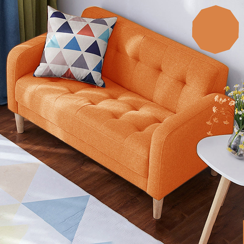 27.2" H 3 Seater Cotton Tufted Square Arm Sofa for Living Room