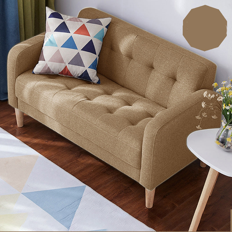 27.2" H 3 Seater Cotton Tufted Square Arm Sofa for Living Room