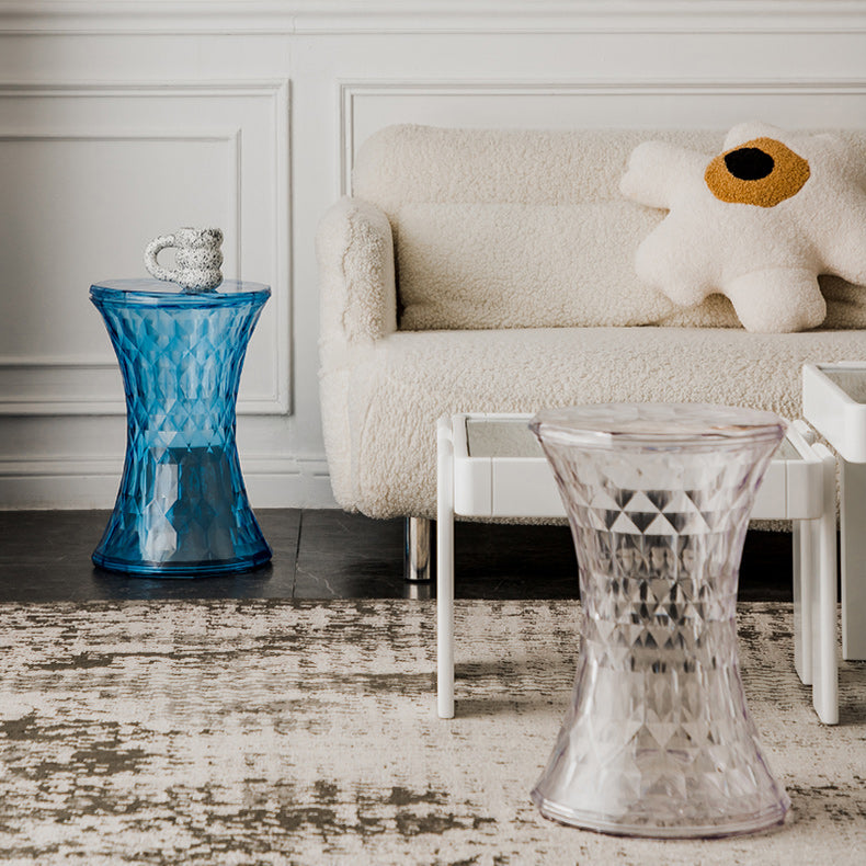 Contemporary 19" Tall Side End Table Plastic Round Side End Table