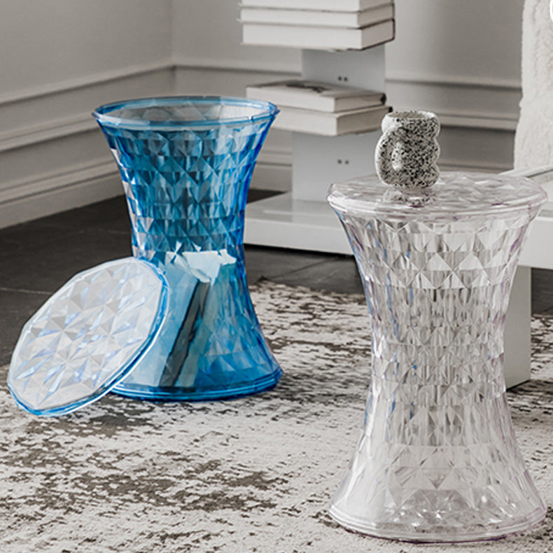 Contemporary 19" Tall Side End Table Plastic Round Side End Table