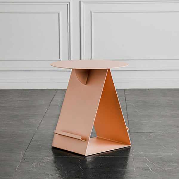 Mid-Century Abstract End Table Metal Round Side End Table for Sofa