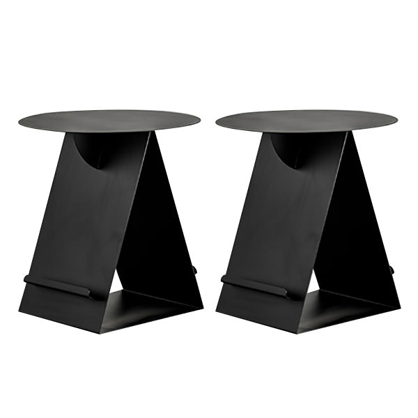 Mid-Century Abstract End Table Metal Round Side End Table for Sofa