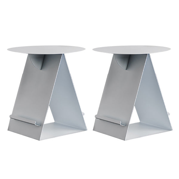 Mid-Century Abstract End Table Metal Round Side End Table for Sofa