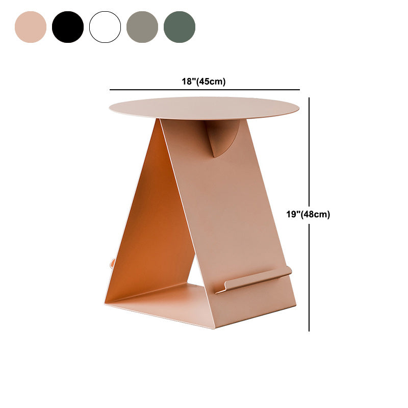 Mid-Century Abstract End Table Metal Round Side End Table for Sofa