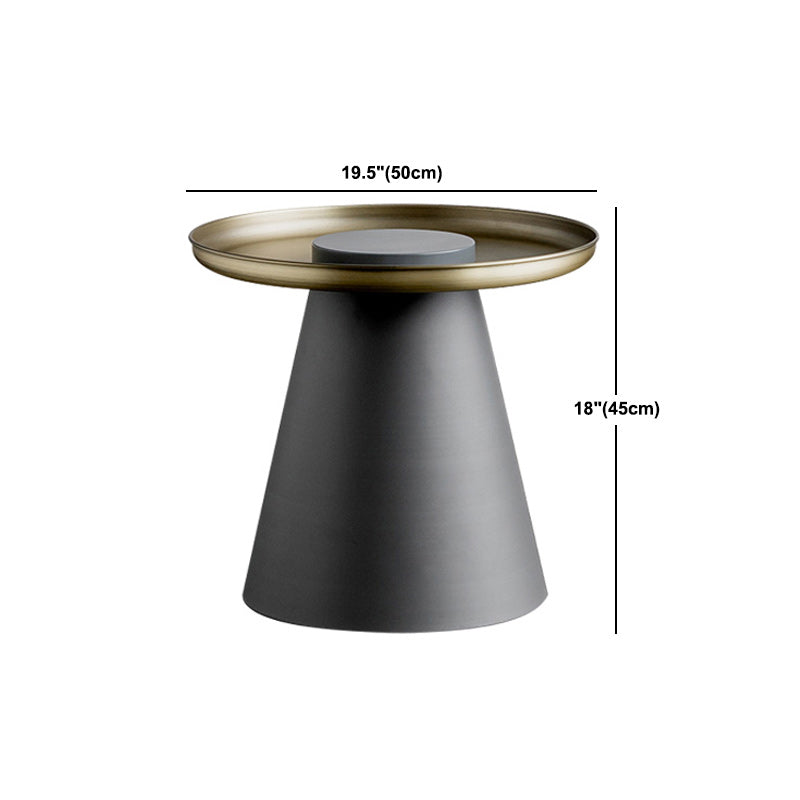 Mid-Century Pedestal End Table Round Metal Side Table for Living Room