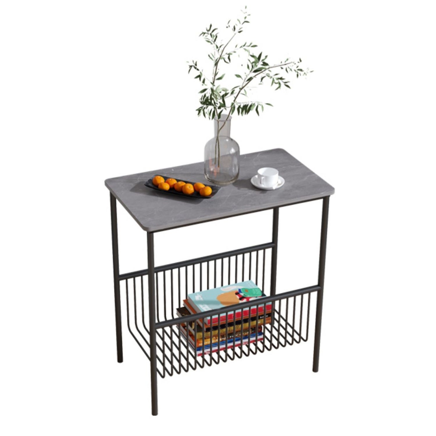 Mid-Century 21.7" Tall 4 Legs End Table Rectangular Side Table