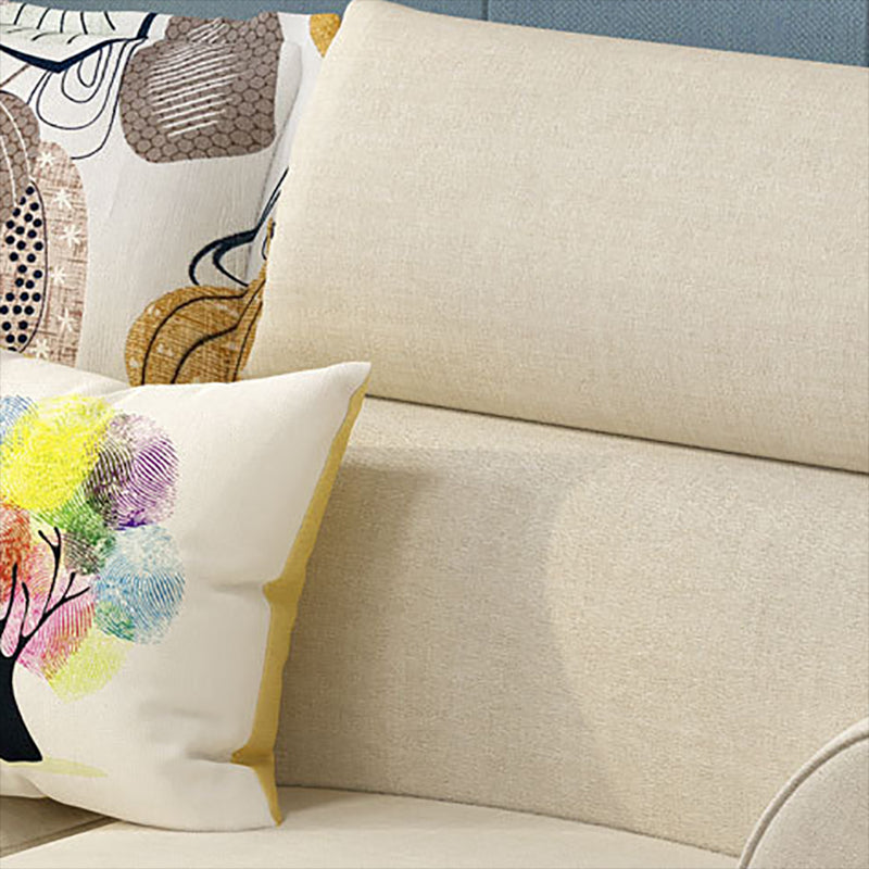 Nordic Stationary Living Room Flared Arm Cushions Sofa Chaise