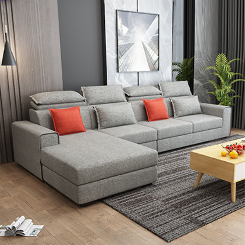 Nordic Square Arm Stationary Living Room Slipcovered Cushions Seating