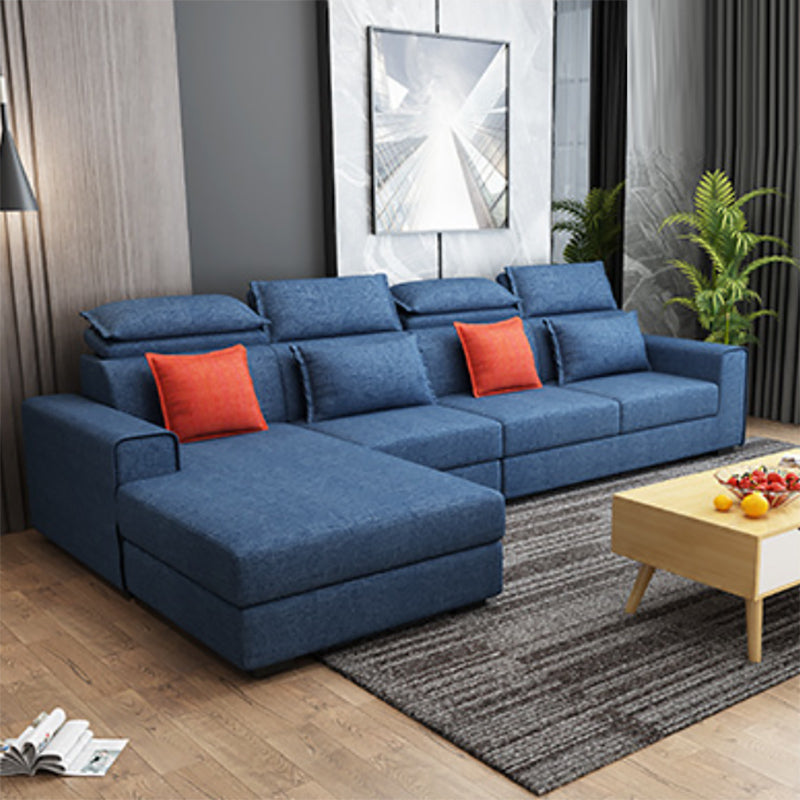 Nordic Square Arm Stationary Living Room Slipcovered Cushions Seating