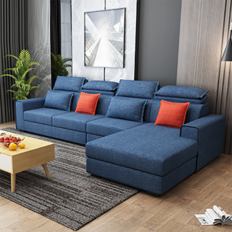 Nordic Square Arm Stationary Living Room Slipcovered Cushions Seating