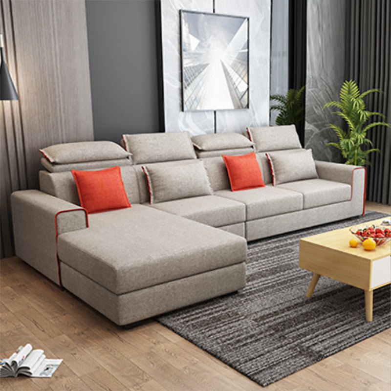 Nordic Square Arm Stationary Living Room Slipcovered Cushions Seating