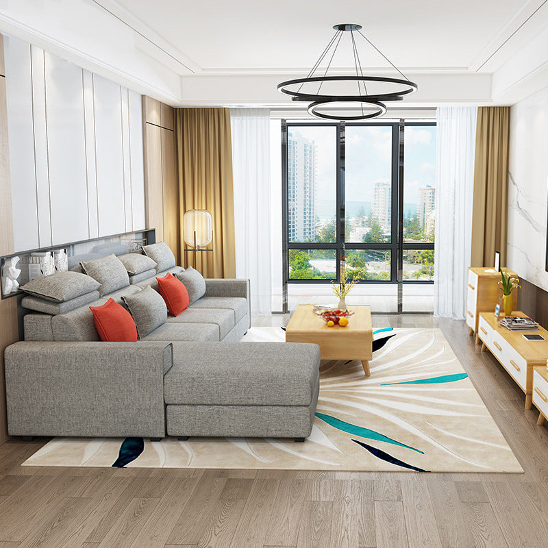 Nordic Square Arm Stationary Living Room Slipcovered Cushions Seating