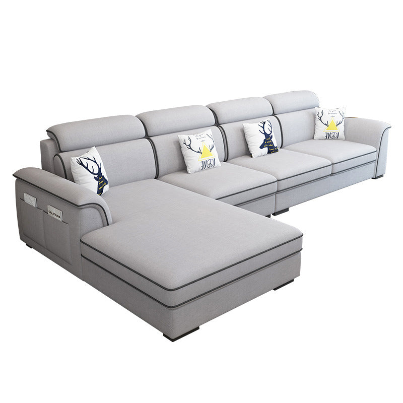 Contemporary Living Room Stationary Recessed Arm Cushions Seating