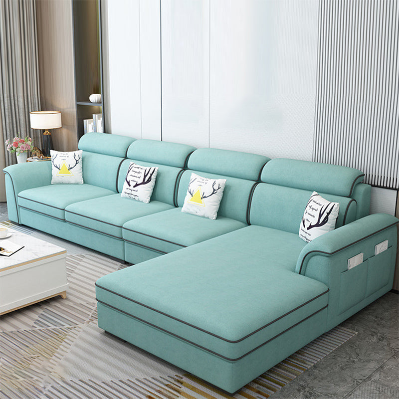 Contemporary Living Room Stationary Recessed Arm Cushions Seating