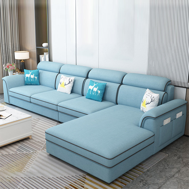Contemporary Living Room Stationary Recessed Arm Cushions Seating