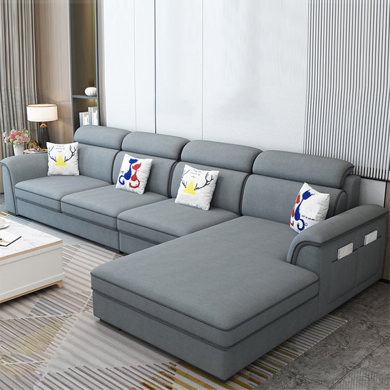 Contemporary Living Room Stationary Recessed Arm Cushions Seating