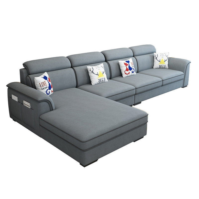 Contemporary Living Room Stationary Recessed Arm Cushions Seating
