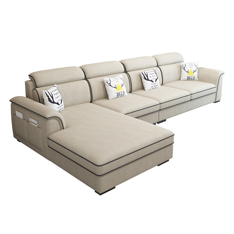 Contemporary Living Room Stationary Recessed Arm Cushions Seating