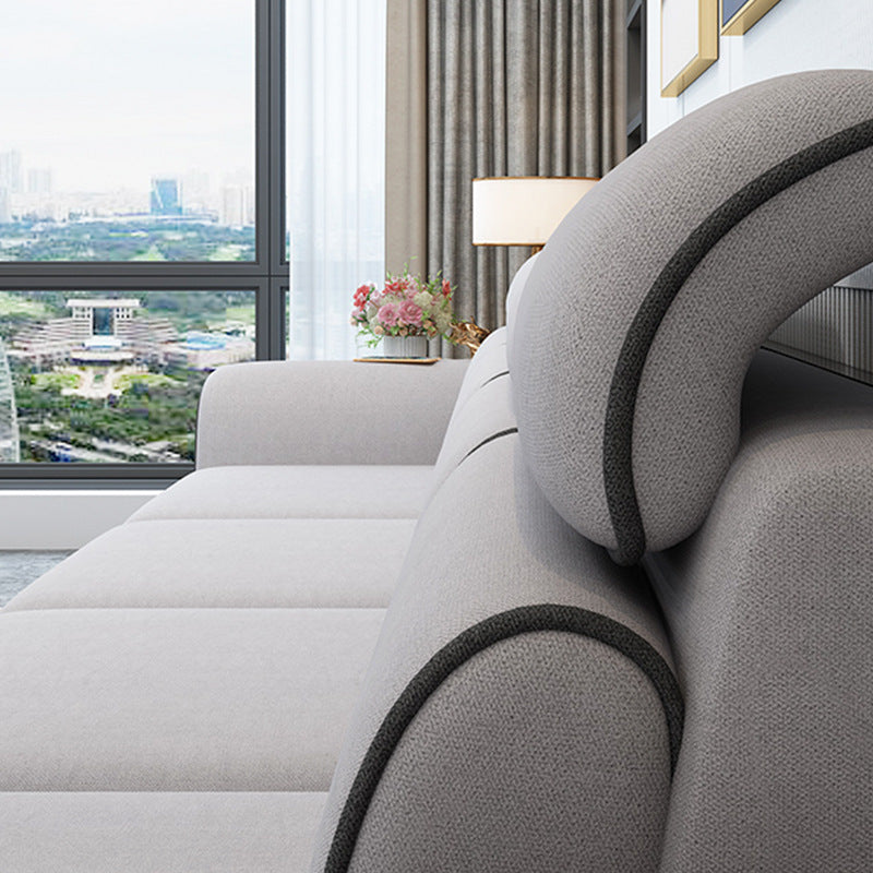 Contemporary Living Room Stationary Recessed Arm Cushions Seating