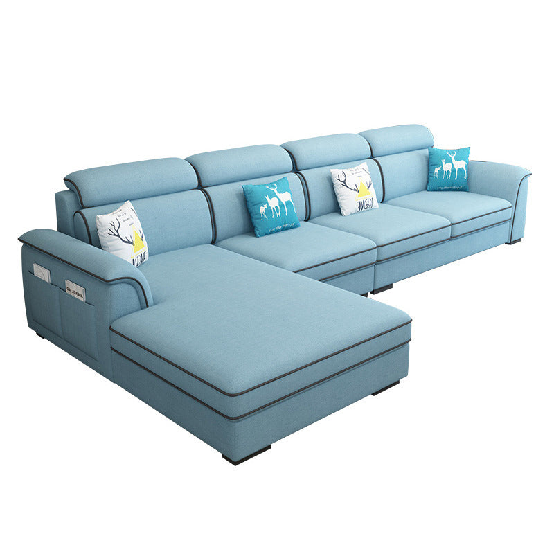 Contemporary Living Room Stationary Recessed Arm Cushions Seating