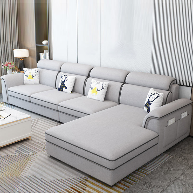 Contemporary Living Room Stationary Recessed Arm Cushions Seating