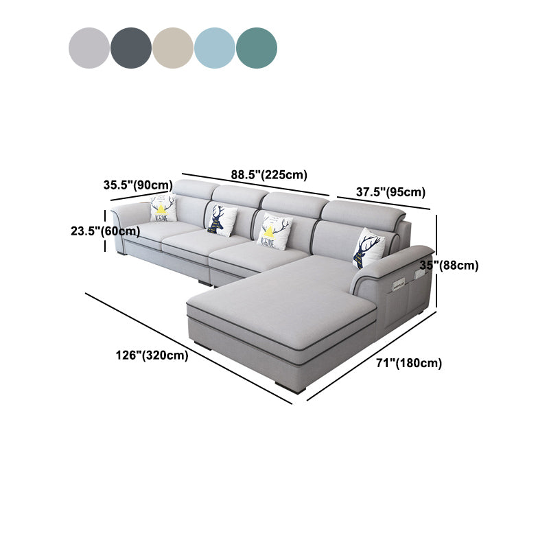 Contemporary Living Room Stationary Recessed Arm Cushions Seating