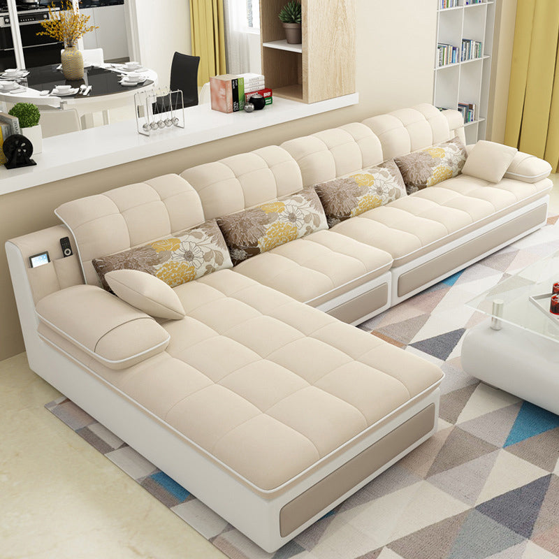 Contemporary Pillow Top Arm Stationary Living Room Sofa Chaise