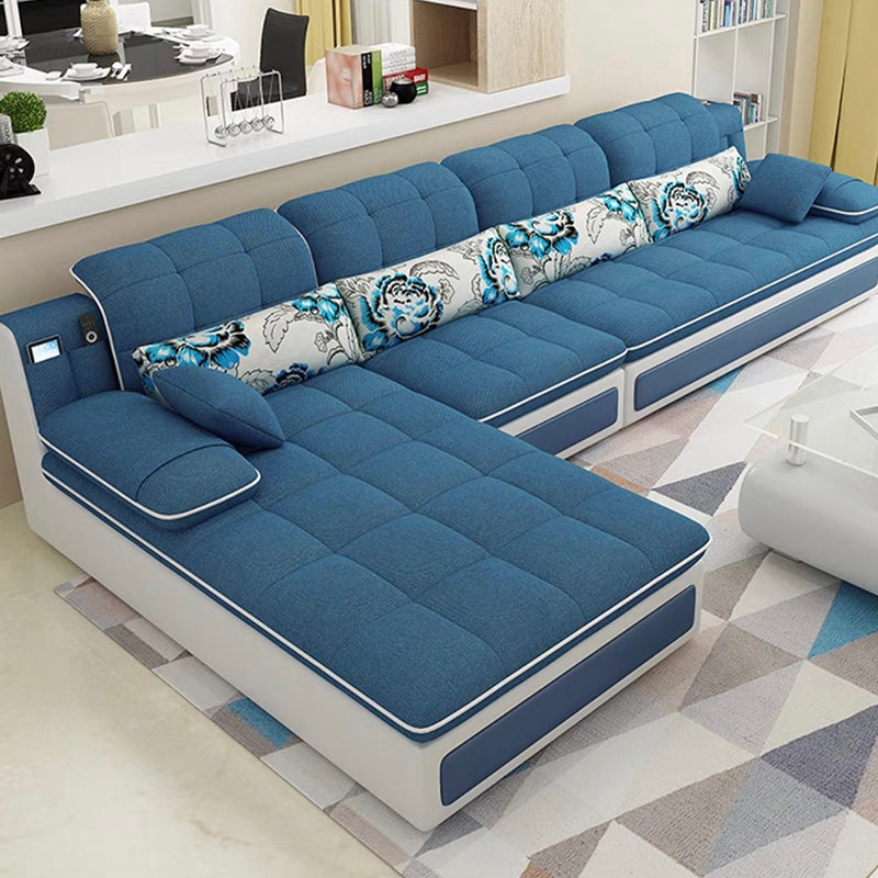 Contemporary Pillow Top Arm Stationary Living Room Sofa Chaise