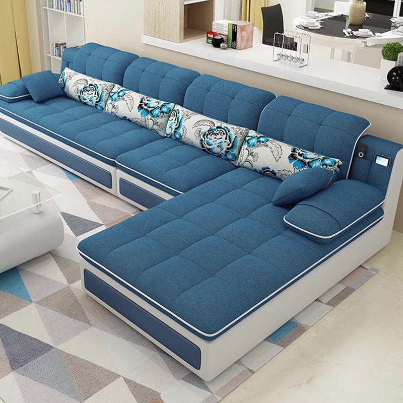 Contemporary Pillow Top Arm Stationary Living Room Sofa Chaise