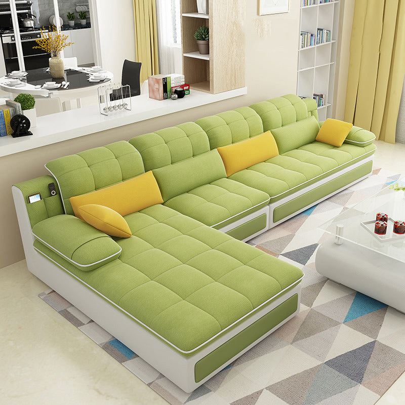 Contemporary Pillow Top Arm Stationary Living Room Sofa Chaise